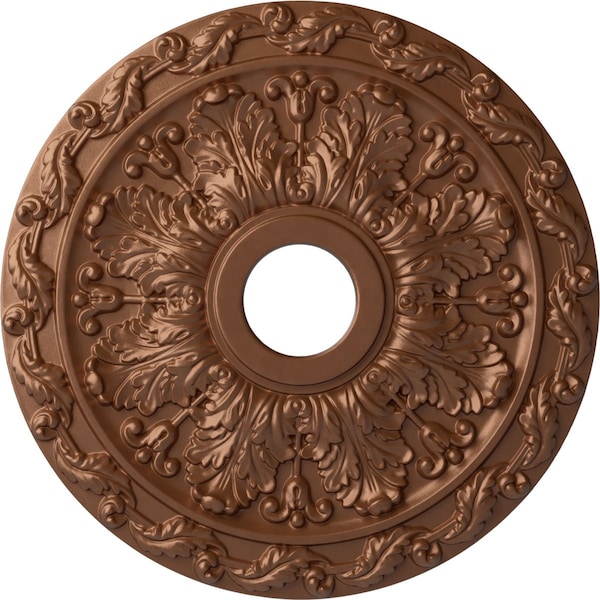 Ekena Millwork Spring Leaf Medallion (Canopies up to 5 5/8"), 19 7/8"OD x 3 5/8"ID x 1 1/4"P, Polished Copper CM19SPPOS - main